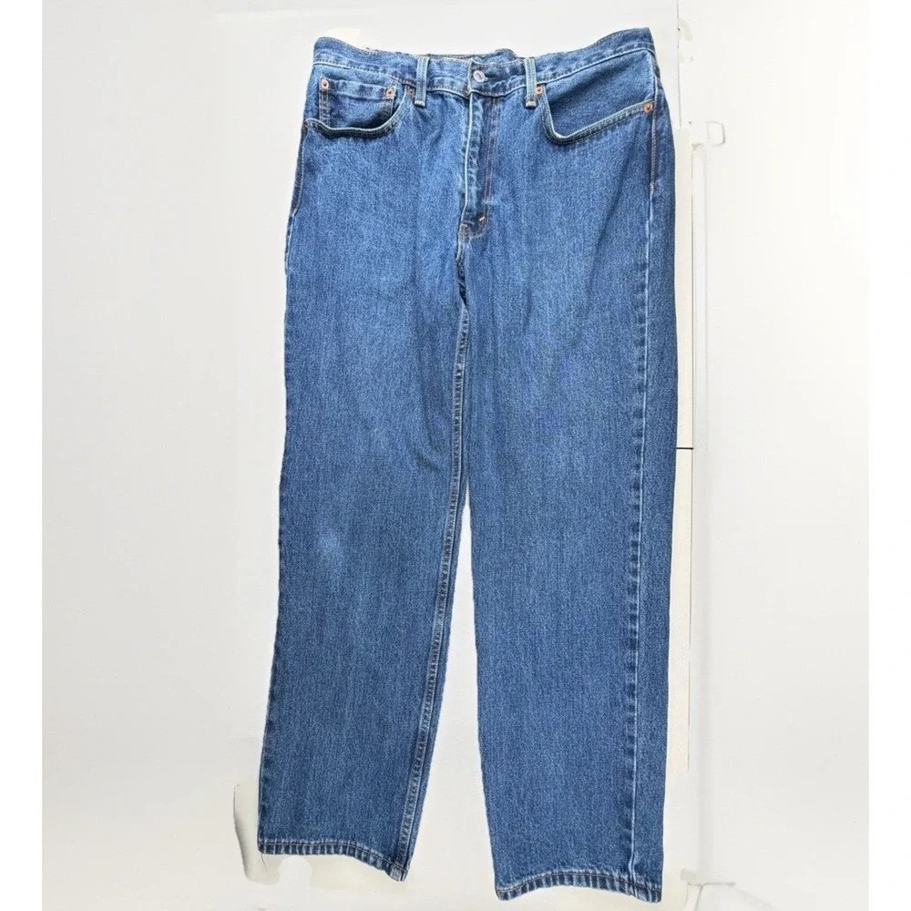 Levis‎ 550 Relaxed Fit Jeans Mens 36x32 Medium Wash Blue Cotton Straight Tapered